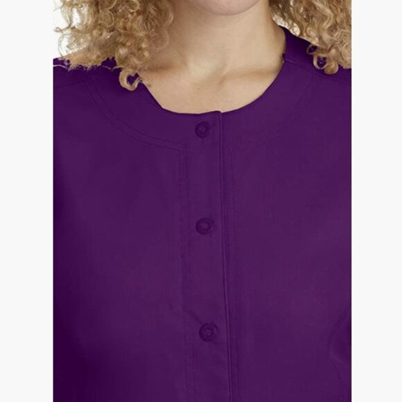 Healing Hands Scrub Jacket 5 Pocket Daisy Snap-up Scrubs Jacket, Small - Picture 2 of 7